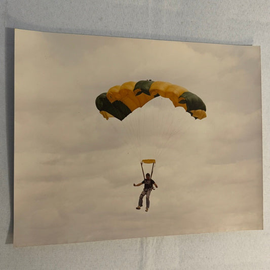 Vintage Skydiving Parachute Photo Large Format Aviation Photograph 1970s-80s