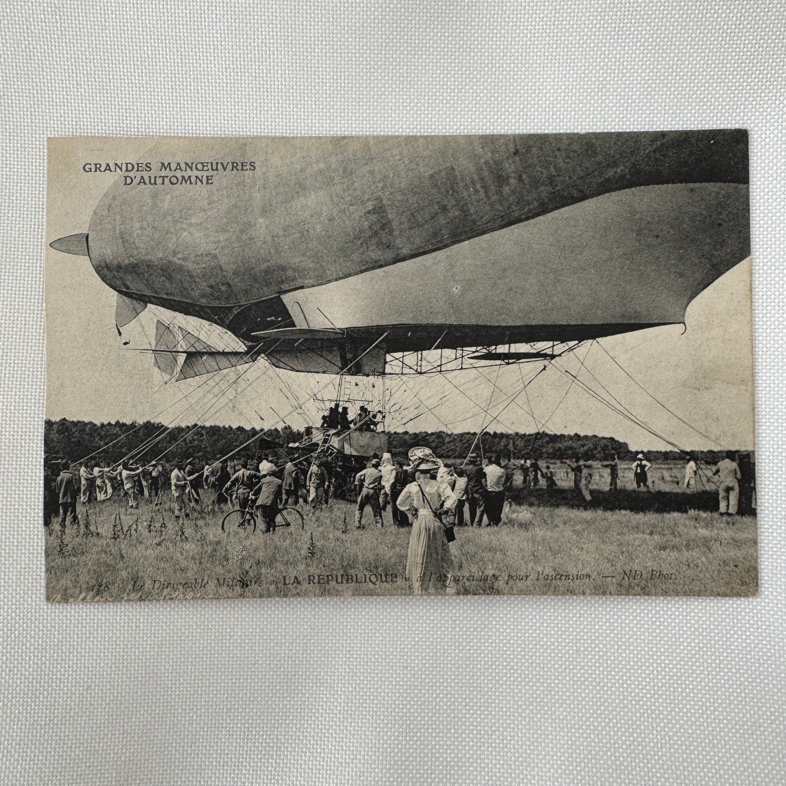 Vintage Zeppelin Airship Dirigible Postcard Post Card French