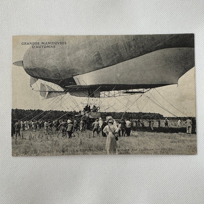 Vintage Zeppelin Airship Dirigible Postcard Post Card French