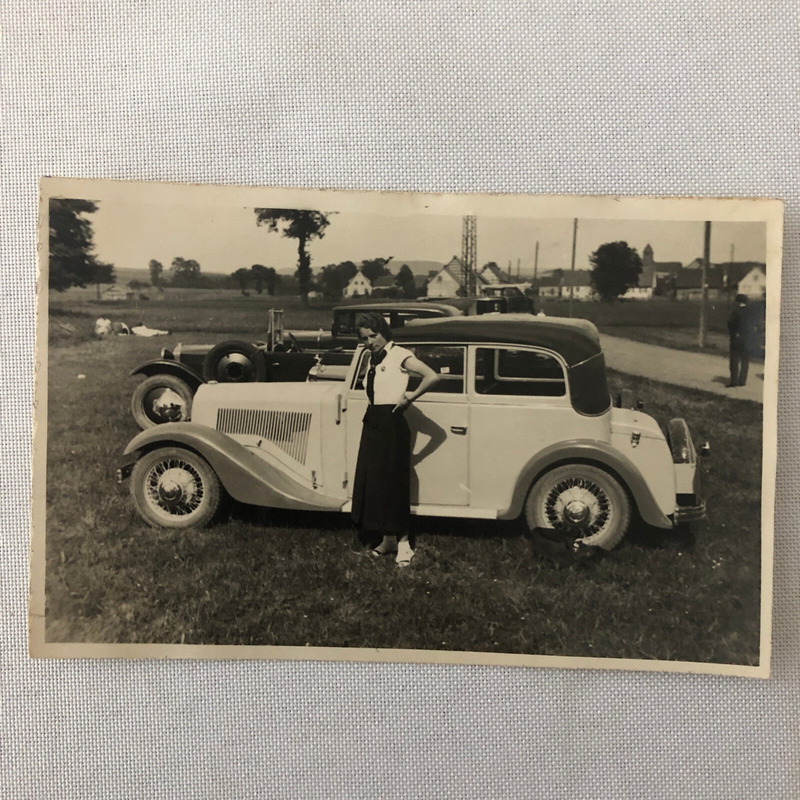 Vintage Photograph Photo Lot Woman With Antique Car Germany 