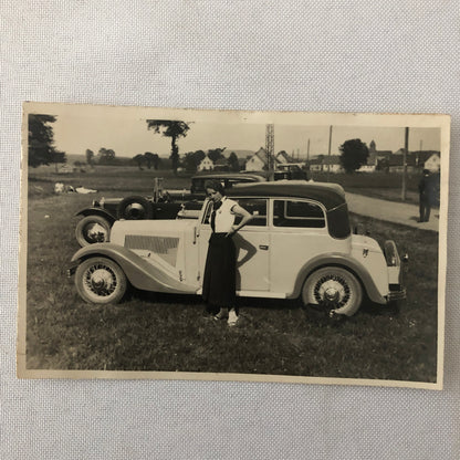 Vintage Photograph Photo Lot Woman With Antique Car Germany 