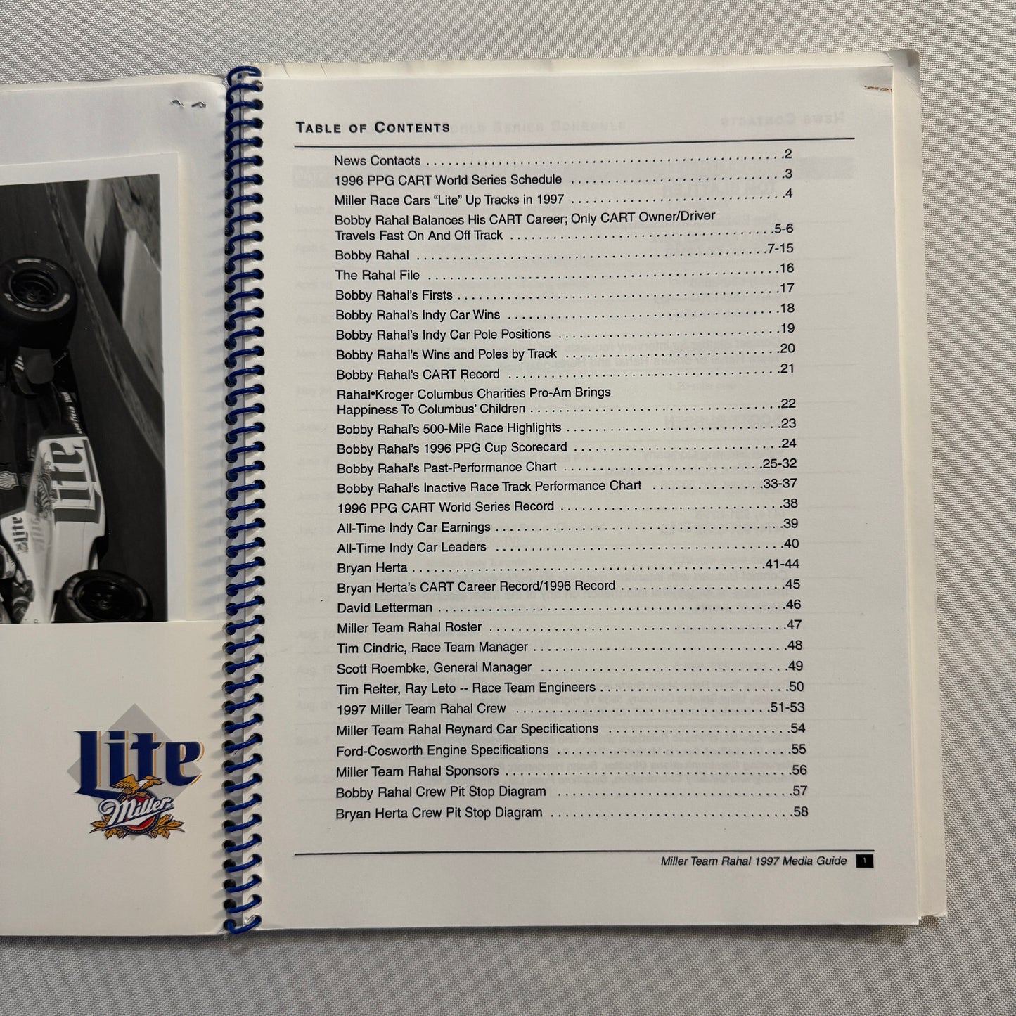 1997 CART Racing Bobby Rahal Miller Racing Press Kit Media Guide Bryan Herta +