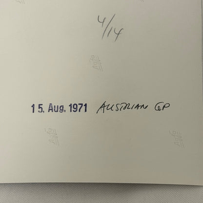 Vintage Racing Photo 1971 Austrian Grand Prix Ken Tyrrell Jackie Stewart