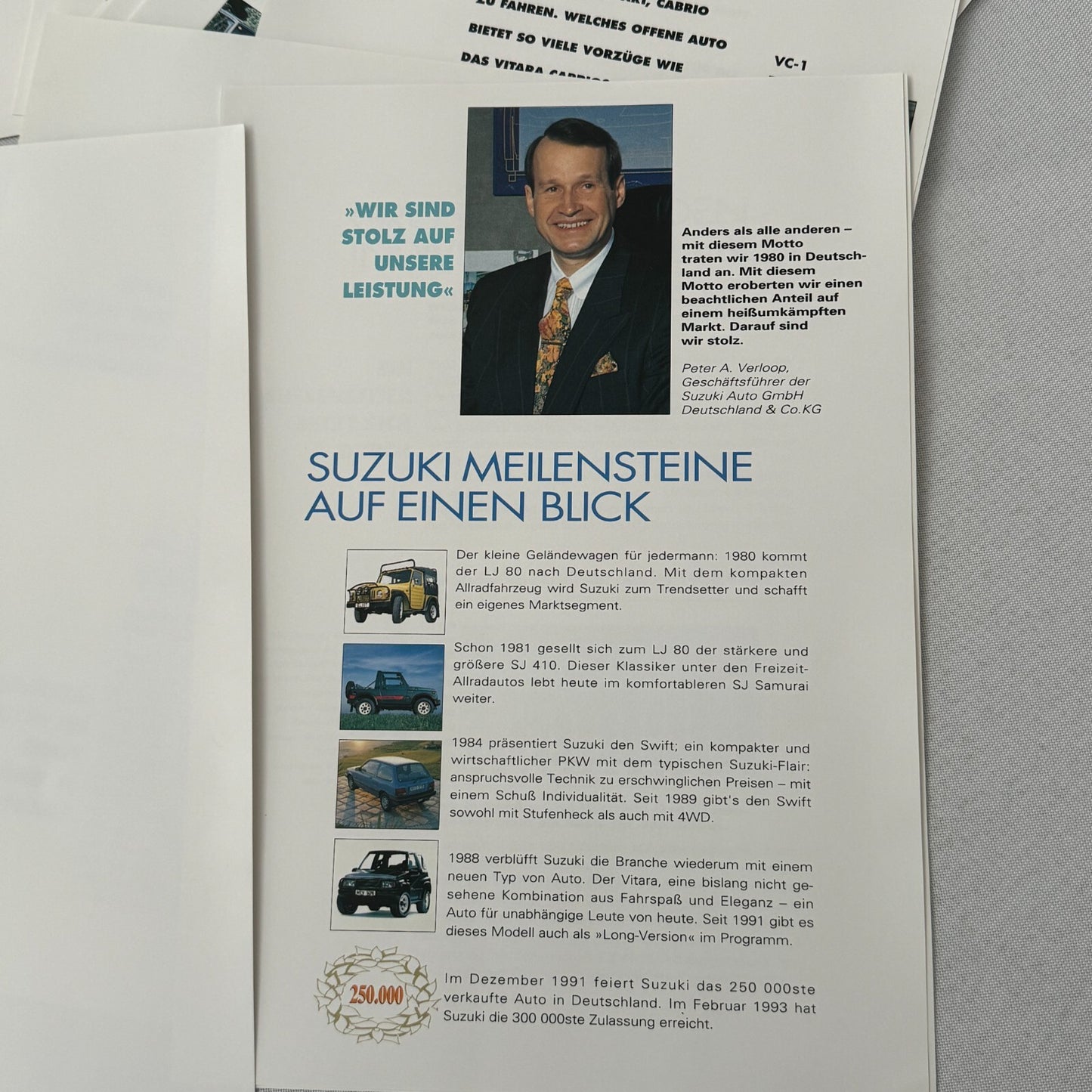 1993 Suzuki Press Kit Brochure German Suzuki Swift Samurai Vitara Super Carry