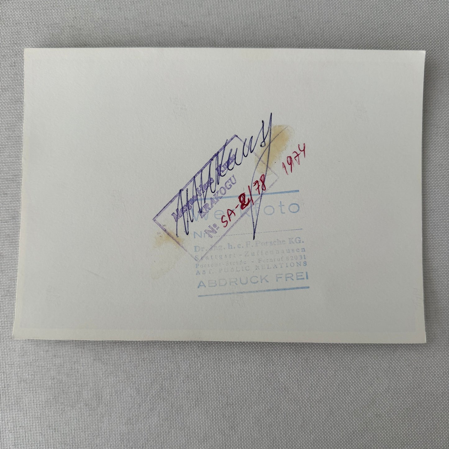 Porsche 25 Anniversary Plaque Badge Photo Photograph Print Factory Werkfoto