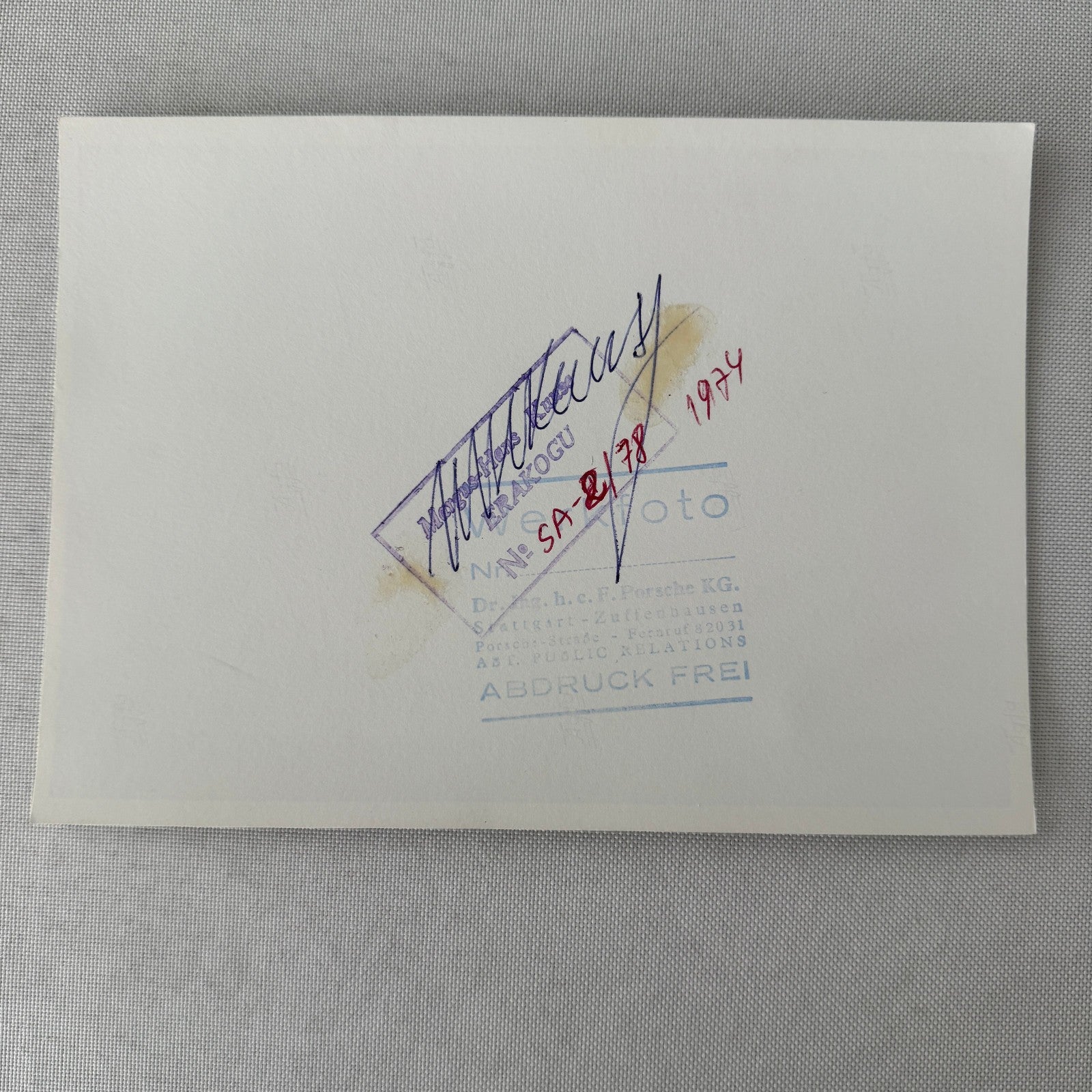 Porsche 25 Anniversary Plaque Badge Photo Photograph Print Factory Werkfoto