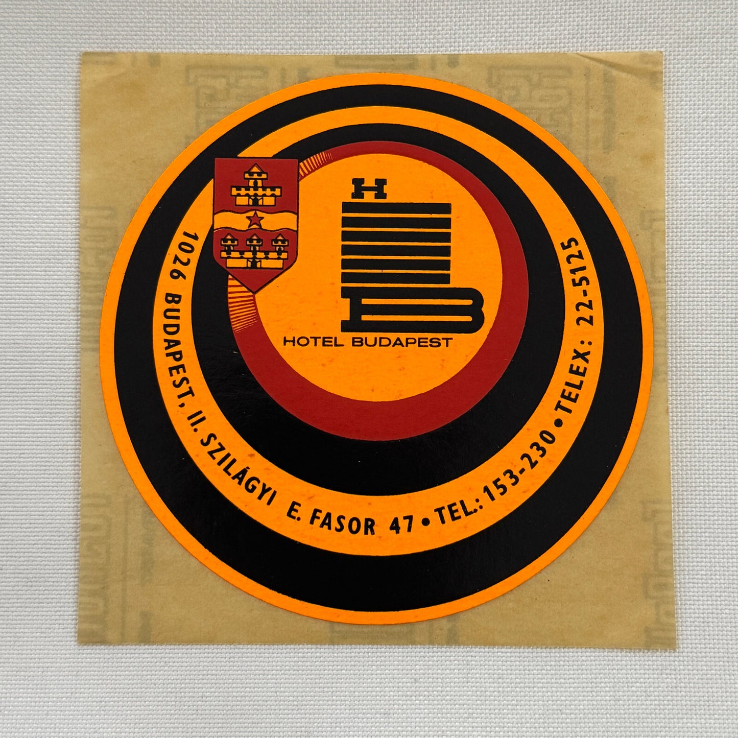 Vintage Travel Luggage Label Sticker Decal Hotel Budapest Hungary Hungarian