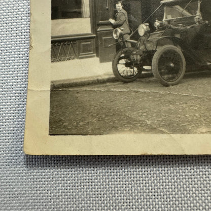 Vintage Photograph Photo Men with Early Antique Car European