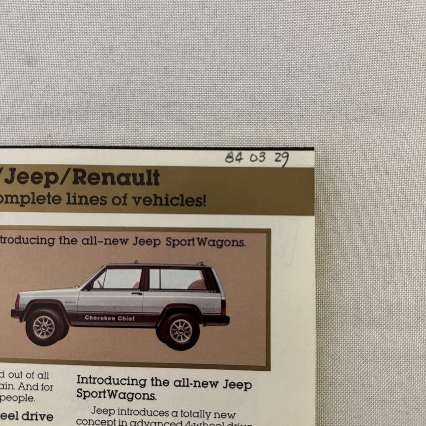 American Motors Jeep and Renault Sales Brochure Catalog Eagle CJ-7 Wagoneer +