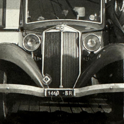 Vintage Photograph Photo Print People with Car Automobile on Boat Ship European