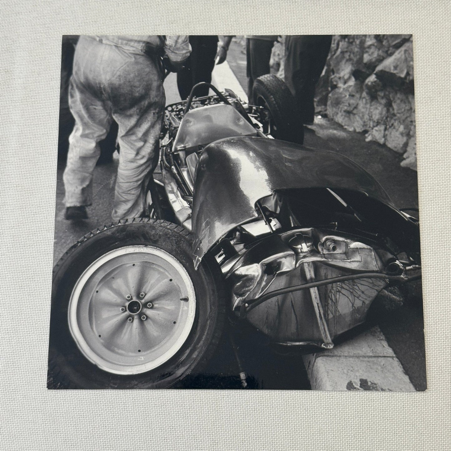 1961 Monaco Grand Prix Innes Ireland Lotus Car Crash Photo Photograph Modern