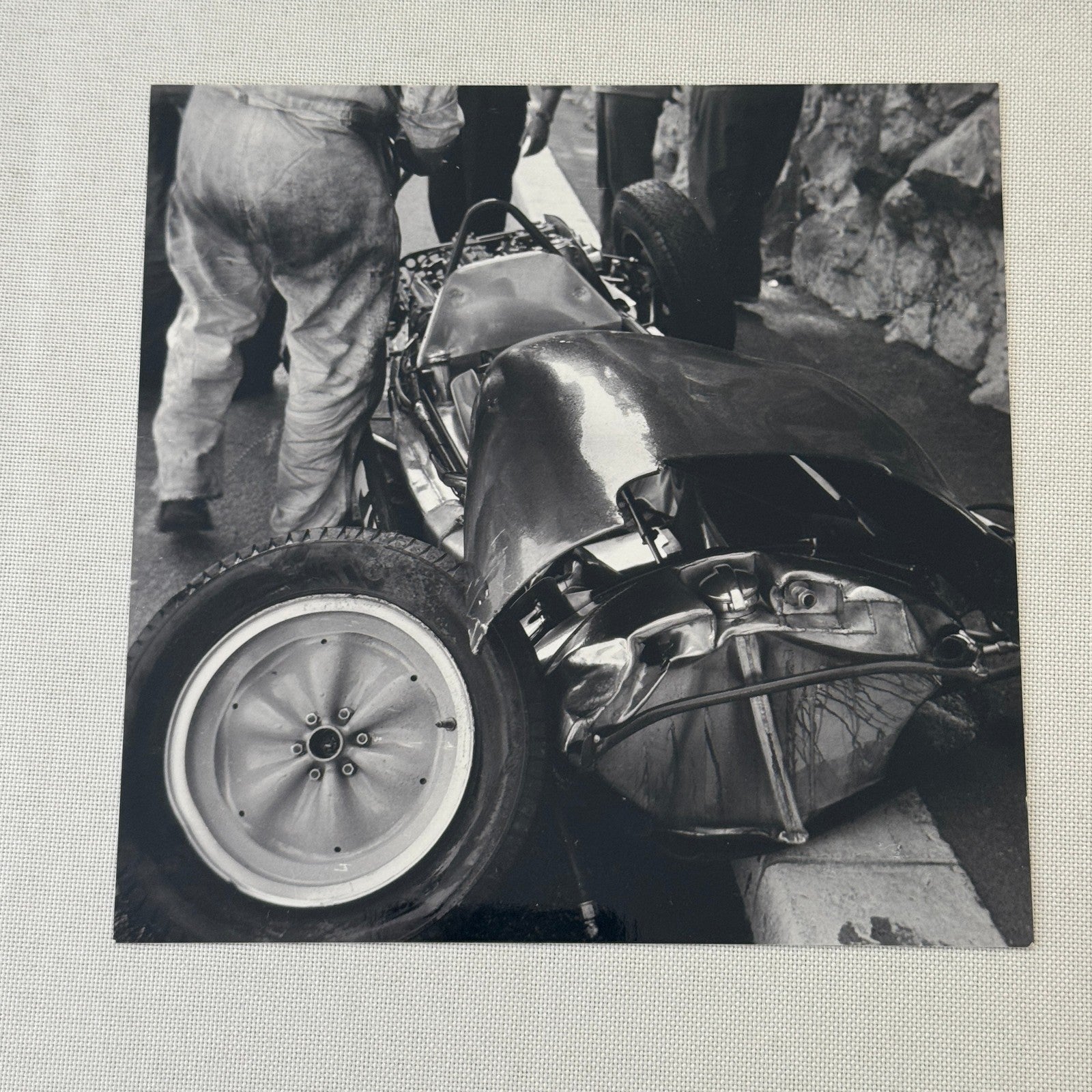 1961 Monaco Grand Prix Innes Ireland Lotus Car Crash Photo Photograph Modern