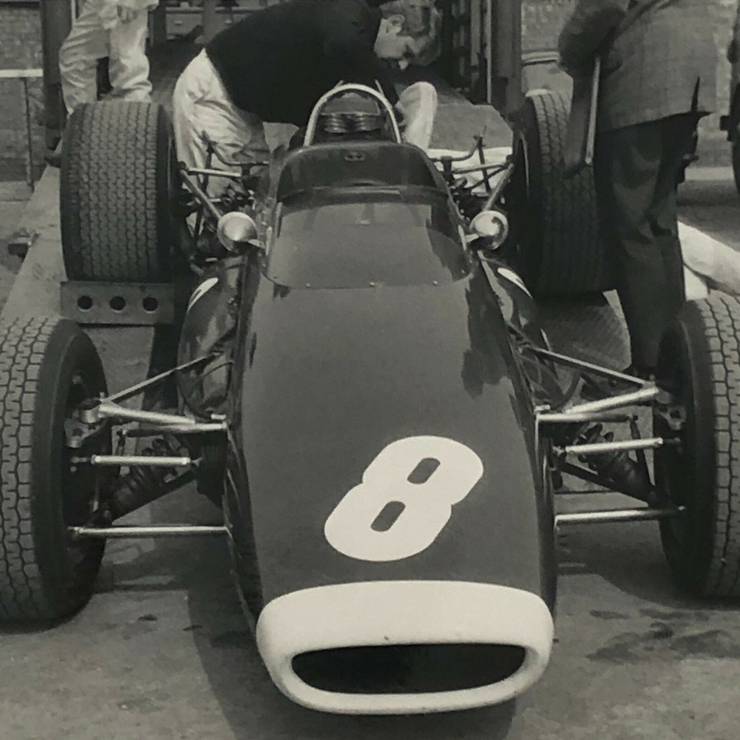 Vintage Racing Car Photo Photograph Lot of 2 - McLaren Car at Silverstone 1967