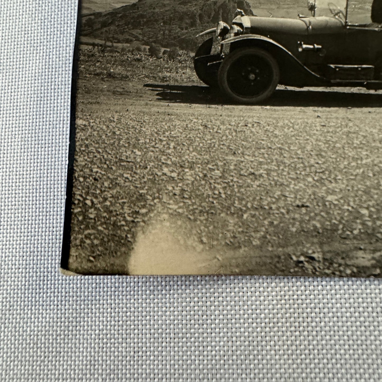 Vintage French Real Photo Postcard Post Card RPPC Automobile People Car