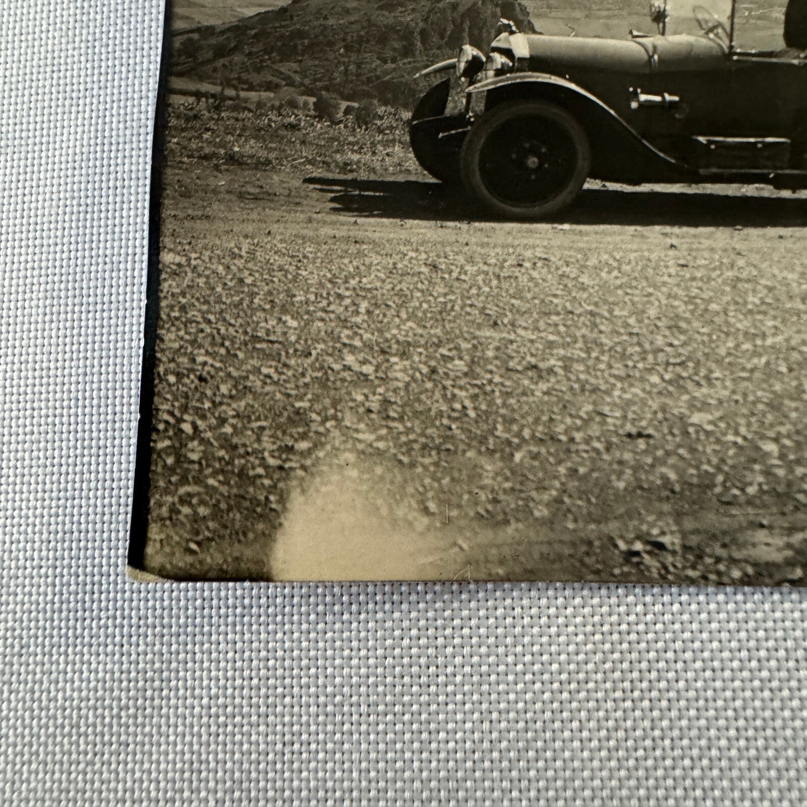 Vintage French Real Photo Postcard Post Card RPPC Automobile People Car