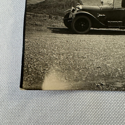 Vintage French Real Photo Postcard Post Card RPPC Automobile People Car