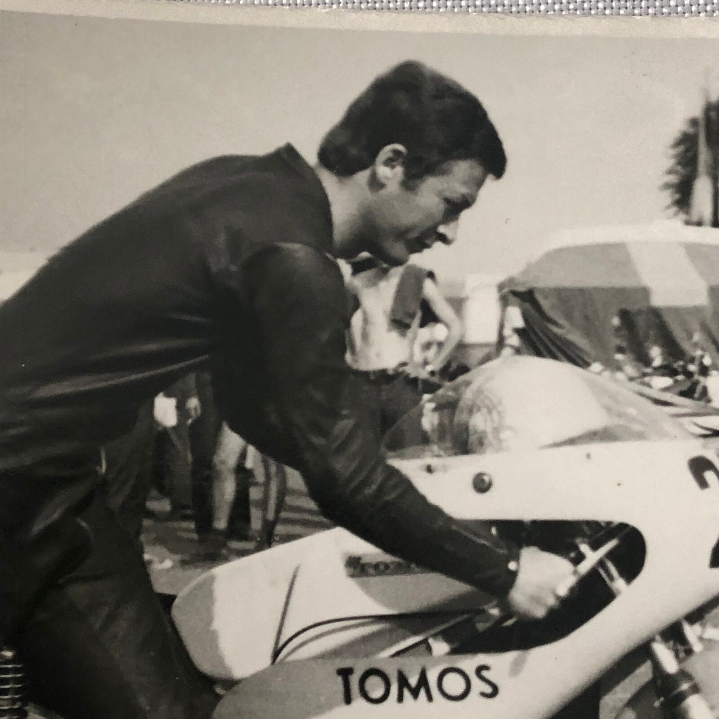 Vintage Motorcycle Racing Photo photograph Rider Luigi Rinaudo 1971