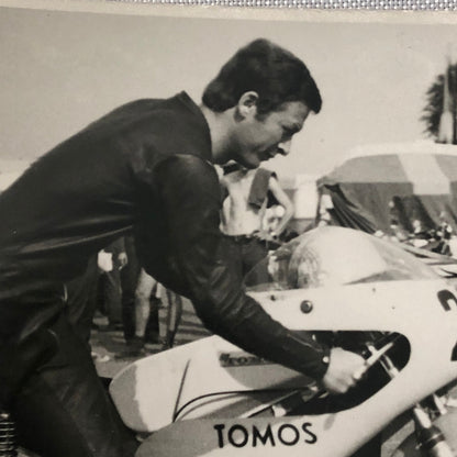 Vintage Motorcycle Racing Photo photograph Rider Luigi Rinaudo 1971