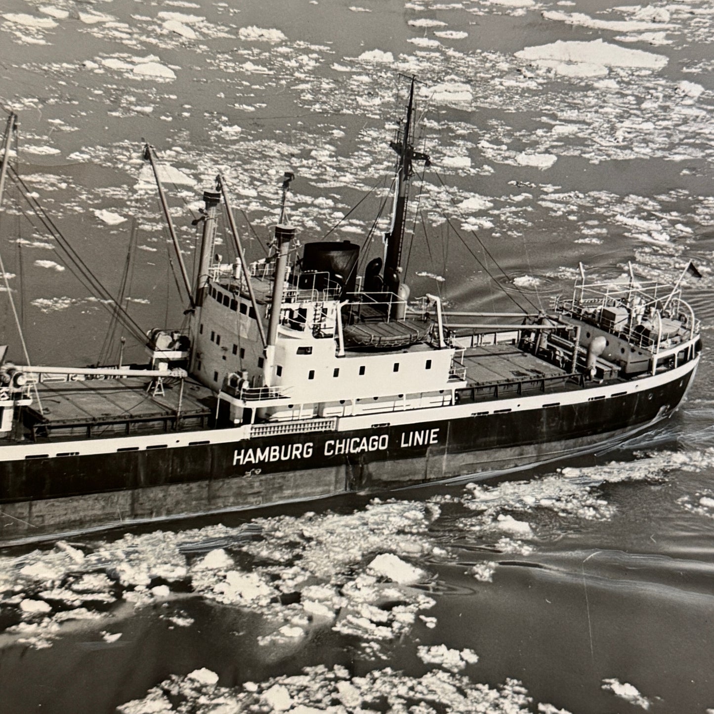 Vintage Ship Boat Photo Photograph Print SS Ophelia Hamburg Chicago Linie 1955