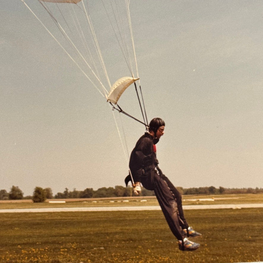 Vintage Skydiving Parachute Photo Large Format Aviation Photograph 1970s-80s