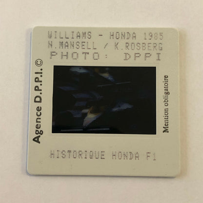 Williams Honda 1985 Nigel Mansell + DPPI 35MM Press Photo Slide Honda F1 Racing 