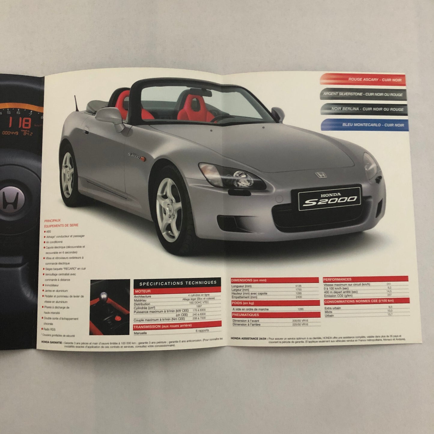 1999 Honda S2000 Roadster Car Sales Brochure Catalog