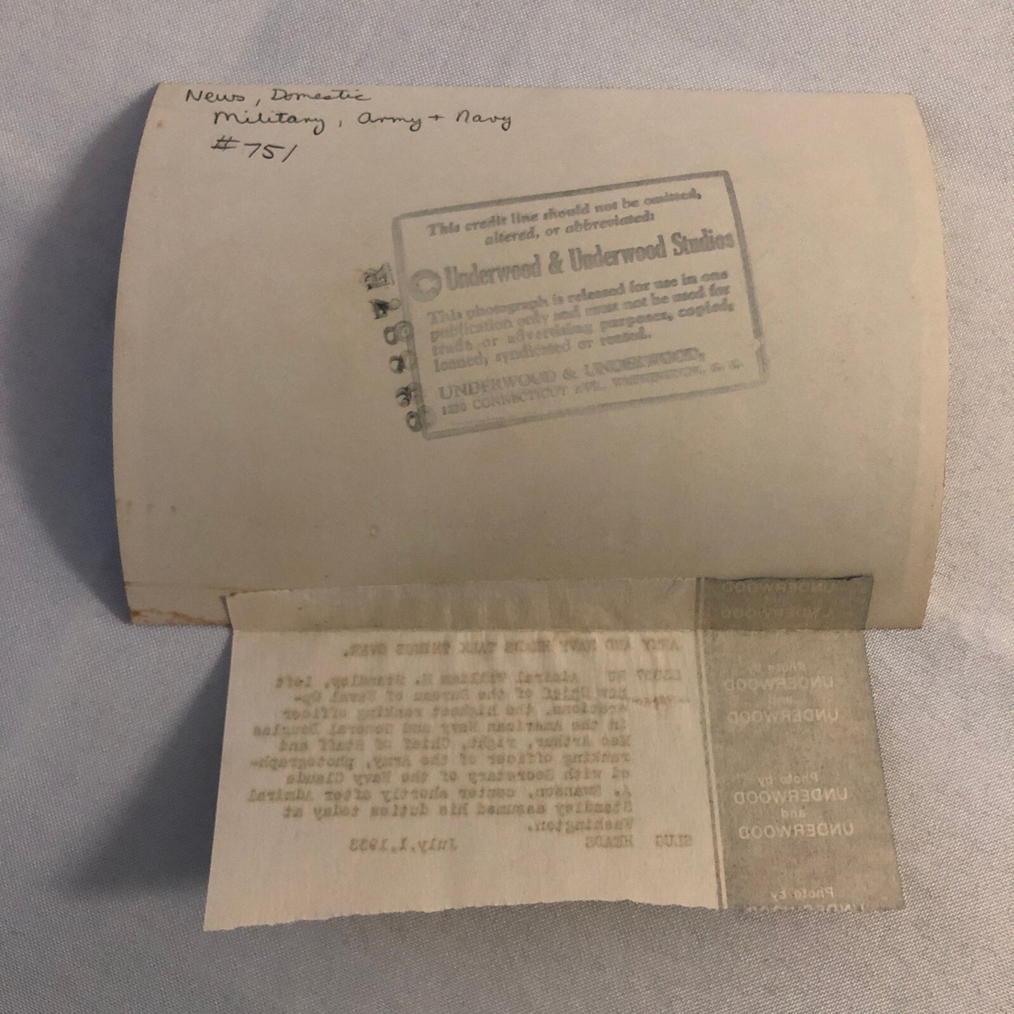 Press Photo Photograph Army Navy Heads Admiral Standley Douglas MacArthur + 1933