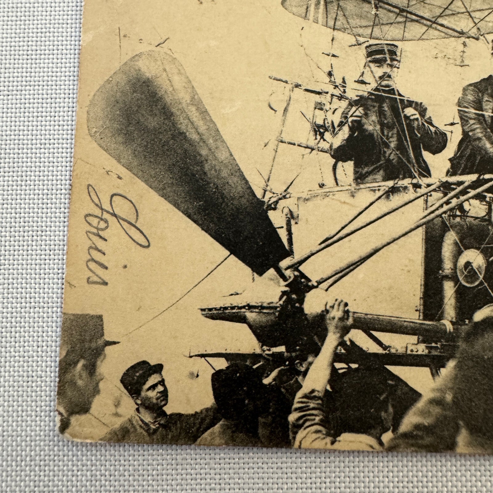 Vintage Zeppelin Airship Dirigible Postcard Post Card French Republique Military