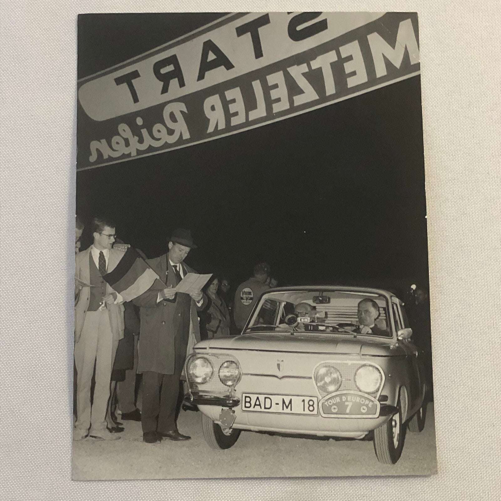 Vintage 1963 Tour d'Europe Car Rally Rallye Racing Press Photo Photograph 