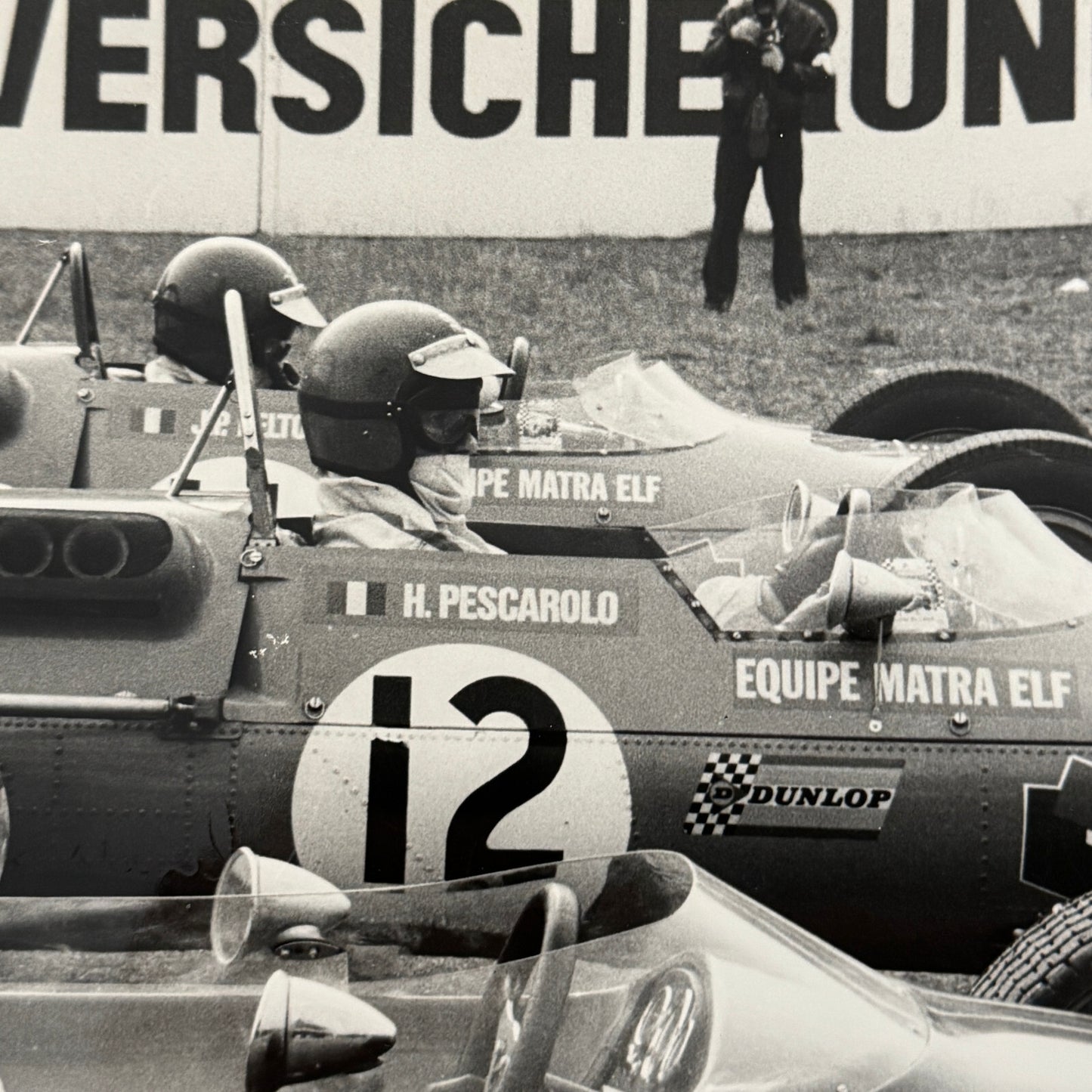 Vintage Racing Photo Photograph Henri Pescarolo Jean Pierre Beltoise  1968 F2
