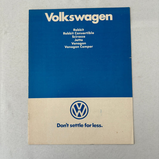 1981 Volkswagen VW Car Sales Brochure Catalog Vanagon Camper Jetta Scirocco +