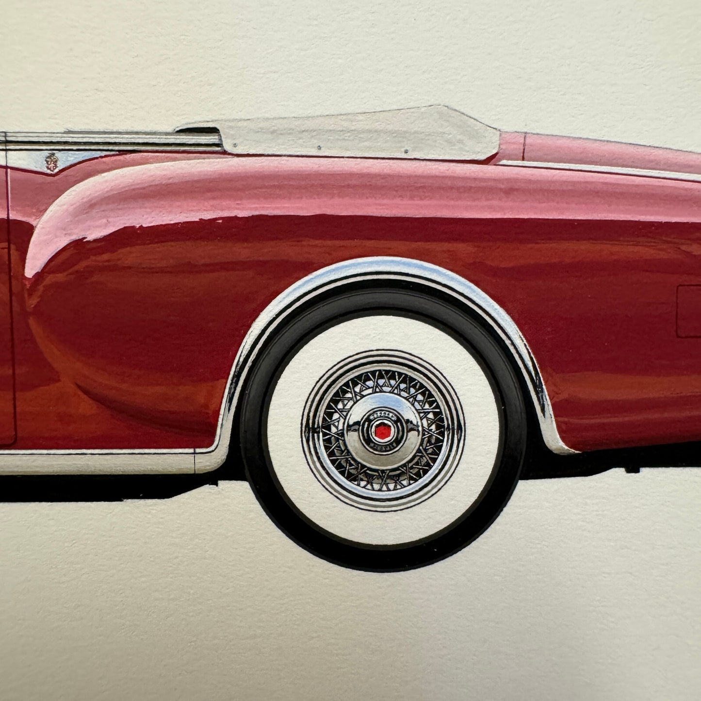 1953 Packard Caribbean Convertible Car Illustration Art Drawing Hand Drawn