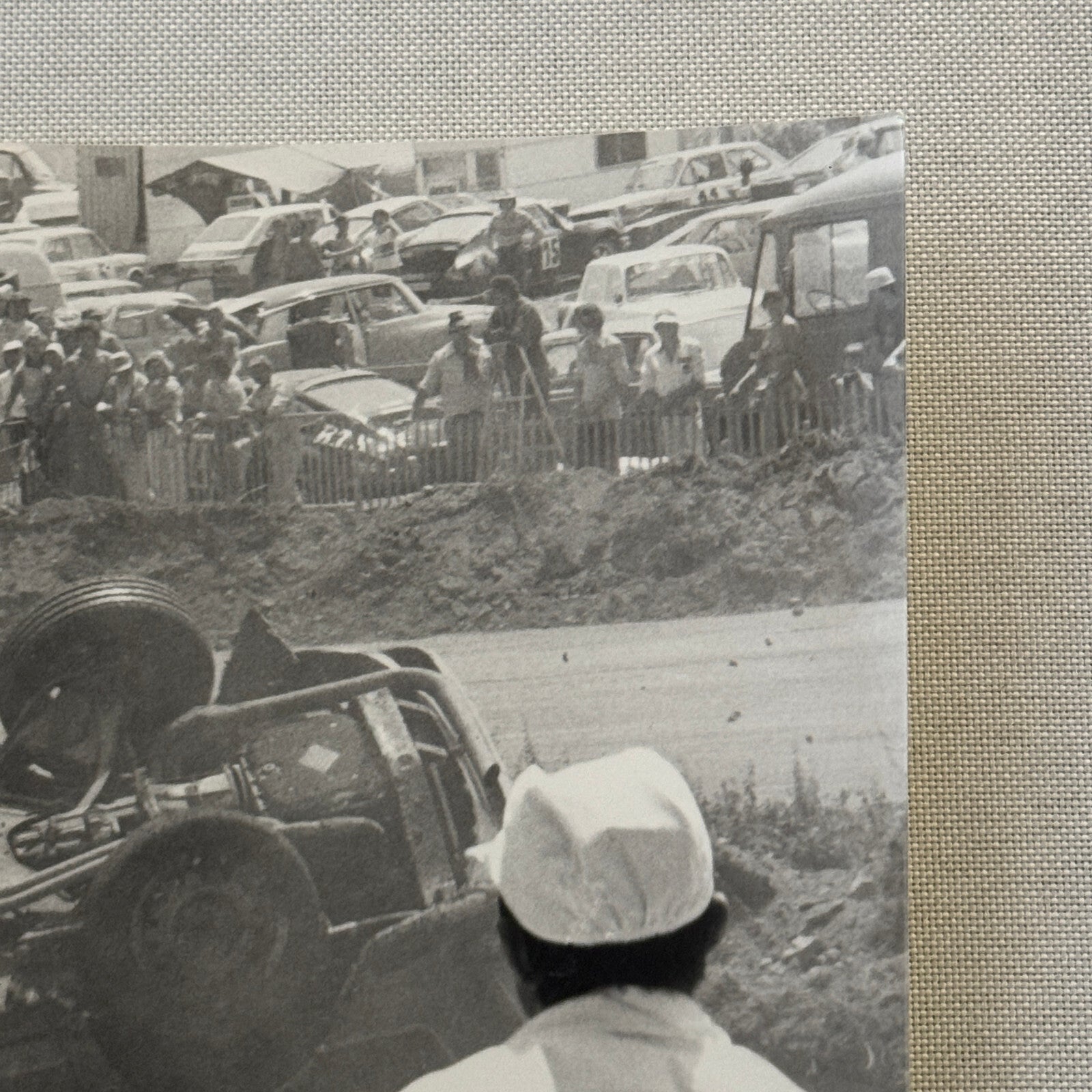 Vintage Racing Car Crash Wreck Rally Photo Photograph Print DPPI Press Photo