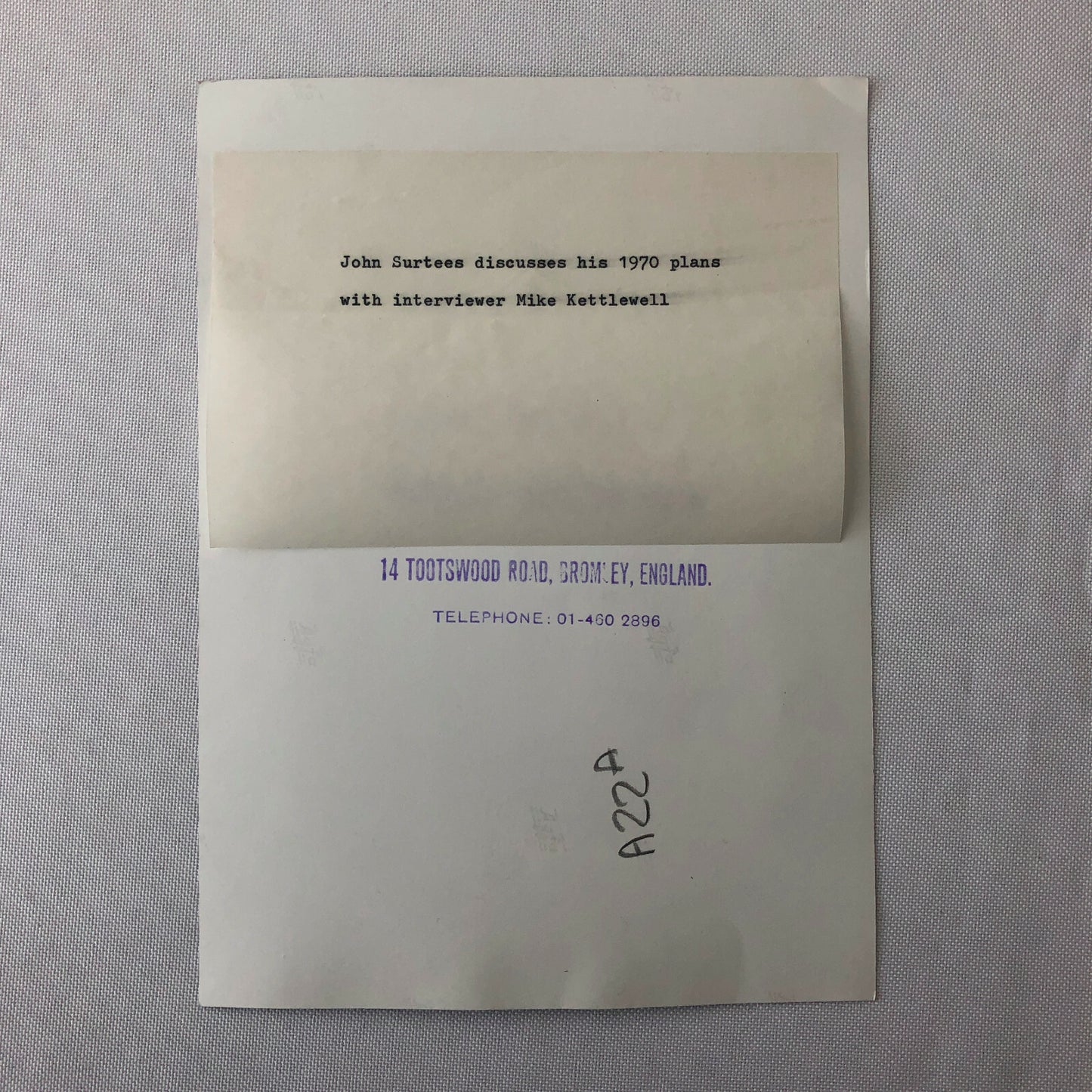 Vintage Racing Photo Photograph John Surtees Being Interviewed - Race Car 