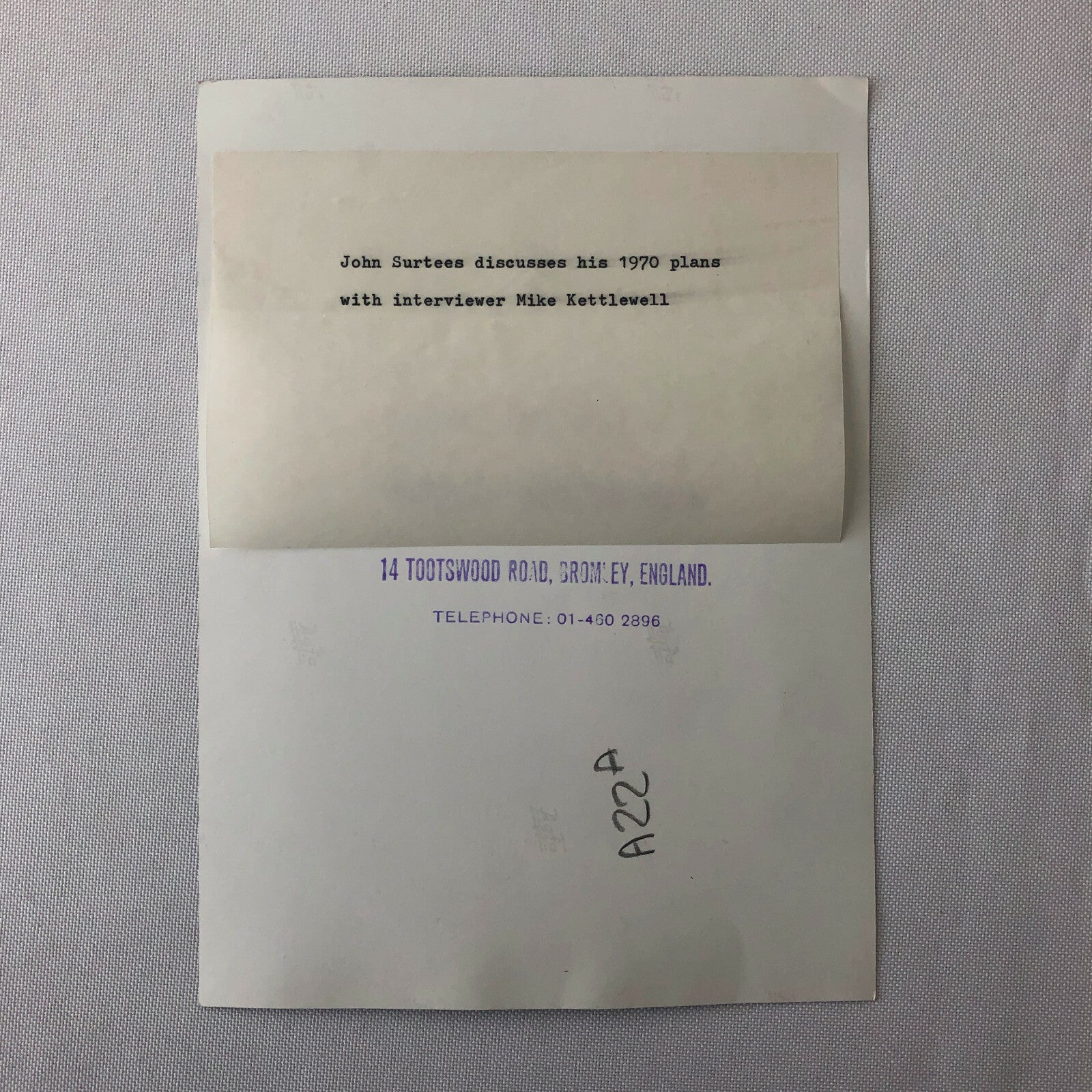 Vintage Racing Photo Photograph John Surtees Being Interviewed - Race Car 