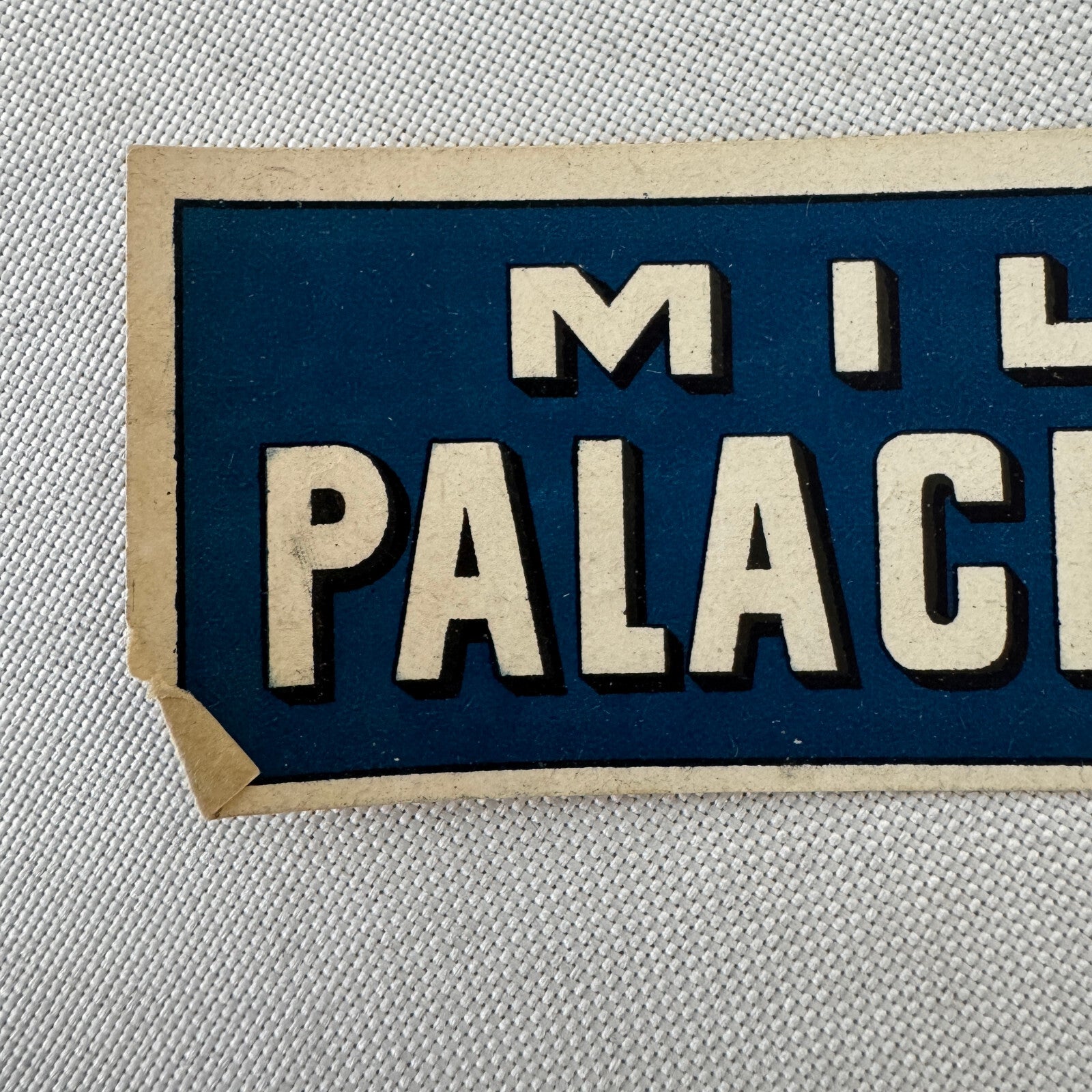 Vintage Hotel Travel Luggage Label Milan Palace Hotel