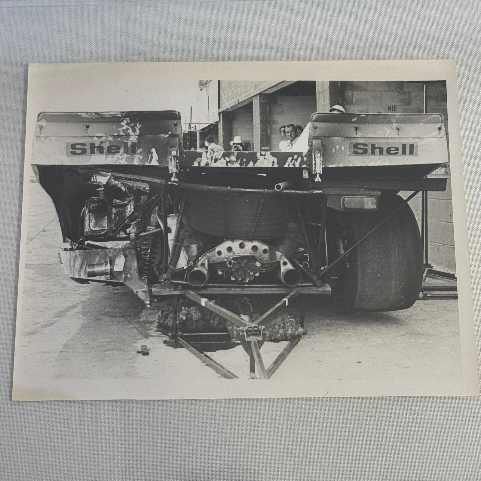 Vintage Racing Photo Photograph Porsche 917 Car Wreck Crash Vic Elford Ahrens