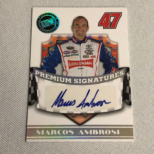 2009 Press Pass Premium Signatures Marcos Ambrose Signed Signature Auto Card