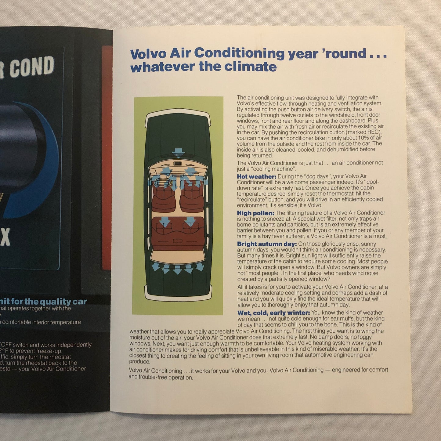Vintage Volvo Air Conditioning Sales Brochure Catalog