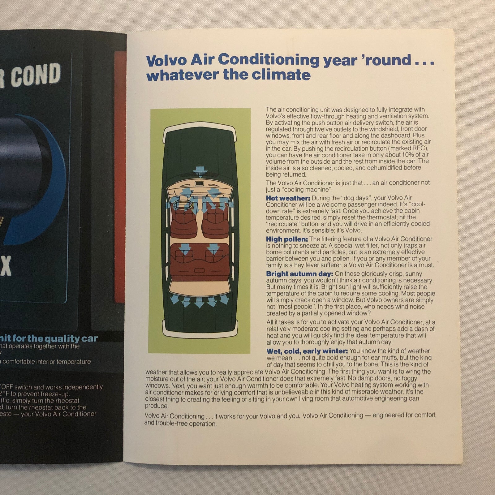 Vintage Volvo Air Conditioning Sales Brochure Catalog