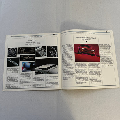 1986 Chrysler Laser and Daytona Sales Brochure Catalog Laser XE XT Turbo Z