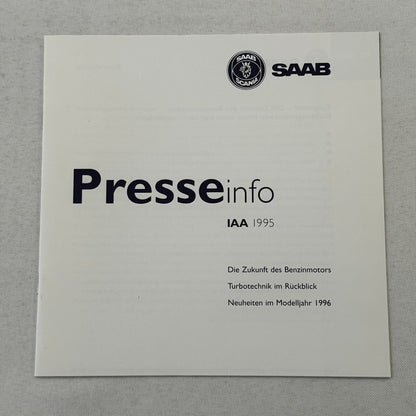 1996 Saab Factory Press Kit Photos Saab 900 Saab 9000 German Text