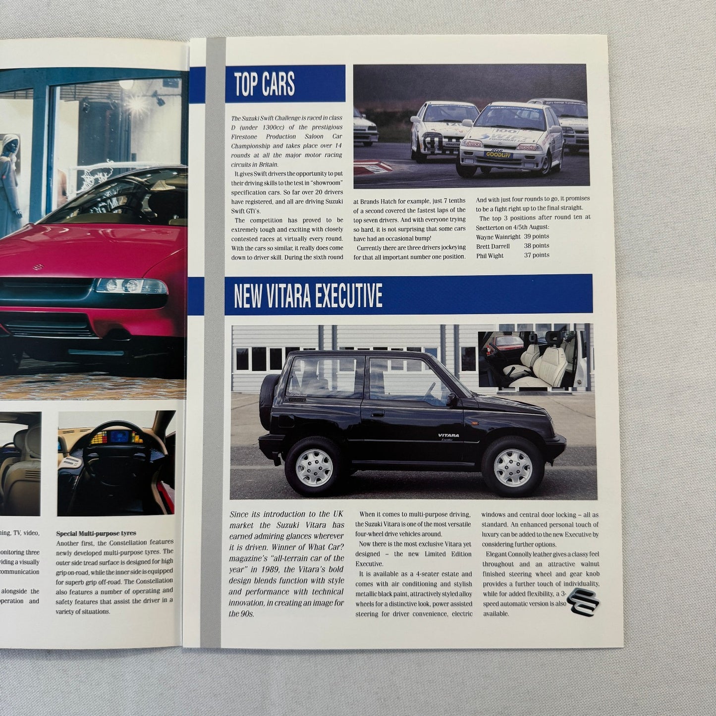1990 Suzuki Update Brochure Suzuki Swift Sportster Vitara Constellation UK