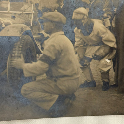 Vintage Racing Car Photo Photograph Print Crew Tire Change Francesco Crupi