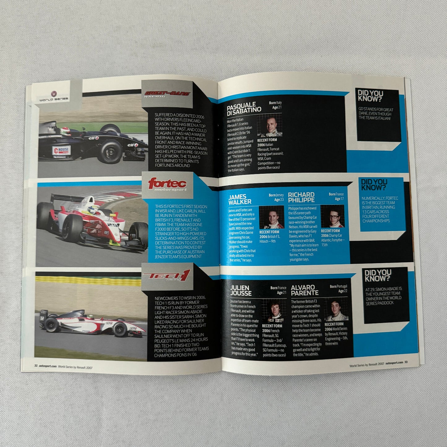 2007 Renault World Series Racing Guide Brochure Autosport