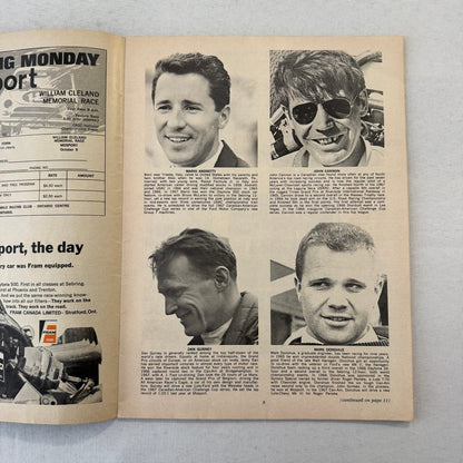 1967 Can Am Racing Program Players 200 Mosport Canada CanAm Bruce McLaren +