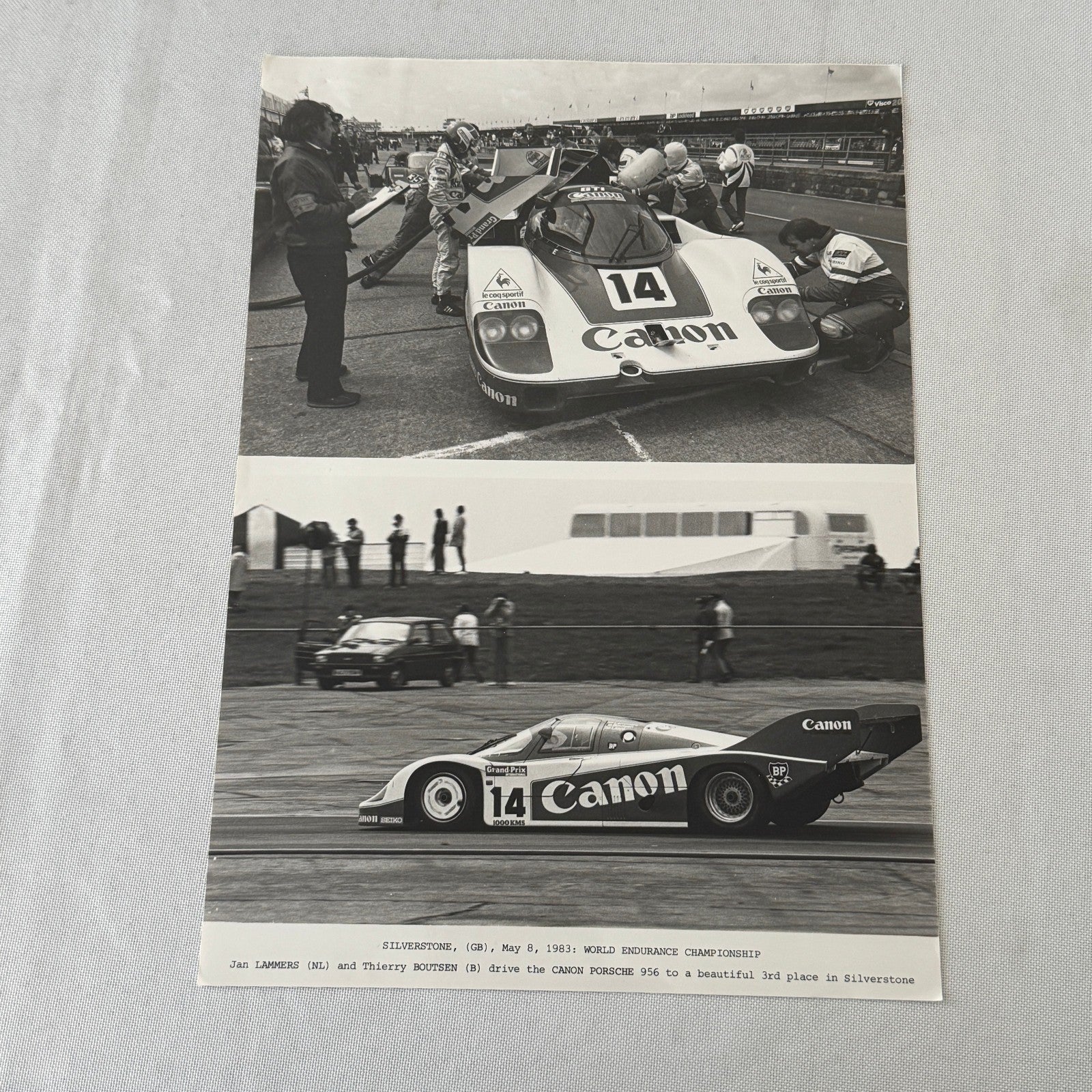 Canon Racing Porsche 956 Car Photo Photograph Jan Lammers Thierry Boutsen 1983