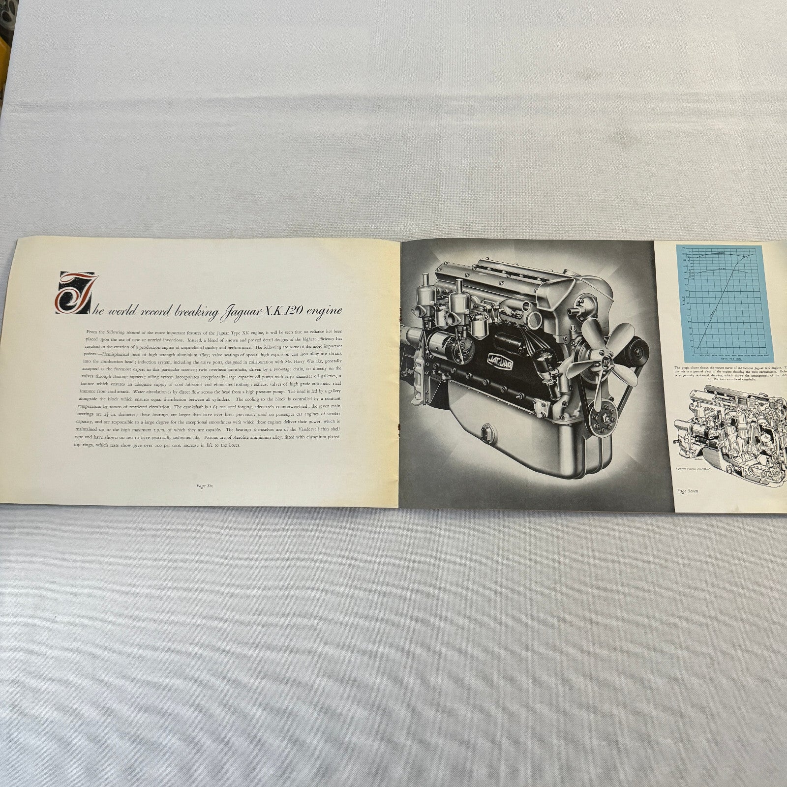 Jaguar Mark VII Saloon Car Sales Brochure Catalog XK120 XK 120 Engine
