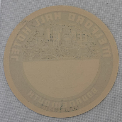 Vintage Hotel Travel Label Melford Hall Hotel Bournemouth England UK British