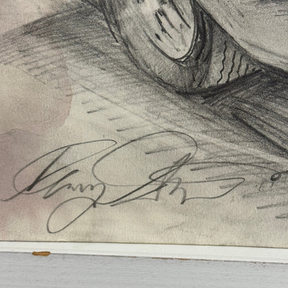 Chevrolet Camaro Vintage Car Illustration Drawing Sketch Original Art Signed